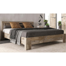 Кровать 2-сп. арт.24.188.2 (1600х2000) фасад ЛДСП дуб юкон/бетон темный/каркас ЛДСП дуб юкон 1674х2138хh800мм с ортопедическим основанием