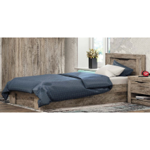 Кровать 1-сп. арт.24.188.5 (900х2000) фасад ЛДСП дуб юкон/бетон темный/каркас ЛДСП дуб юкон 967х2138хh800мм (основаине щитовое)