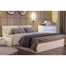 Кровать 2-сп. арт.24.191.8 (1400х2000) фасад ЛДСП белый глянец/каркас ЛДСП белый 1435х2053хh800мм