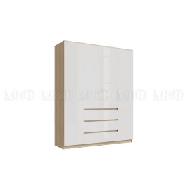 Шкаф 4-х. дв. арт.24.191.16 фасад ЛДСП белый глянец/каркас ЛДСП сонома 1602х514хh2022мм Челси