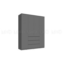 Шкаф 4-х. дв. арт.24.191.16 каркас и фасад ЛДСП графит 1602х514хh2022мм Челси