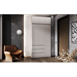 Шкаф 3-х. дв. арт.24.191.15.1 фасад ЛДСП канемир/каркас ЛДСП кашемир 1202х514хh2480мм (шкаф+антресоль) Челси