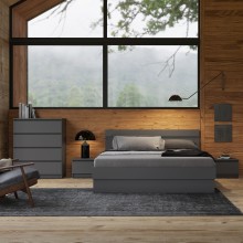 Модульная спальня арт.24.191.37 фасад ЛДСП графит/каркас ЛДСП графит