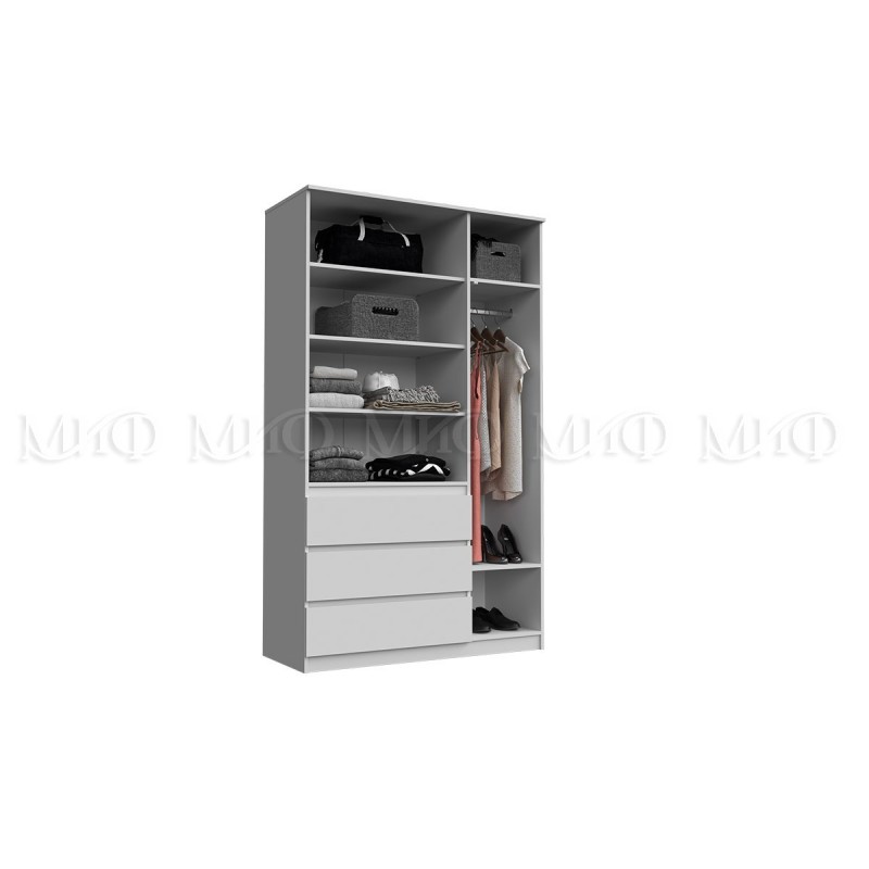 Шкаф 3-х. дв. арт.24.191.15 фасад ЛДСП белый глянец/каркас ЛДСП белый 1202х514хh2022мм Челси