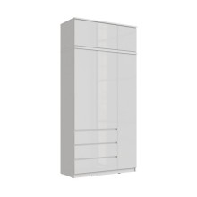 Шкаф 3-х. дв. арт.24.191.15.1 фасад ЛДСП белый глянец/каркас ЛДСП белый 1202х514хh2480мм (шкаф+антресоль) Челси--