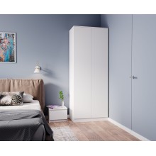Шкаф 2-х. дв. арт.24.191.21 фасад ЛДСП белый глянец/каркас ЛДСП белый 802х514хh2022мм (штанга)