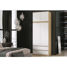 Шкаф 2-х. дв. арт.24.191.14.1 фасад белый глянец/каркас ЛДСП сонома 902х514хh2258мм (шкаф +антресль)