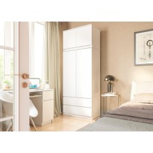 Шкаф 2-х. дв. арт.24.191.14.1 фасад ЛДСП белый глянец/каркас ЛДСП белый 902х514хh2258мм (шкаф +антресль)