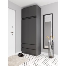 Шкаф 2-х. дв. арт.24.191.14.1 фасад ЛДСП графит/каркас ЛДСП графит 902х514хh2258мм (шкаф +антресль)