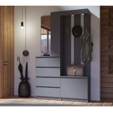 Прихожая арт.24.191.18 фасад ЛДСП графит/каркас ЛДСП графит 1200х378хh2000мм универсальная сборка