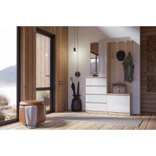 Прихожая арт.24.191.18 фасад ЛДСП белый глянец/каркас ЛДСП сонома 1200х378хh2000мм универсальная сборка