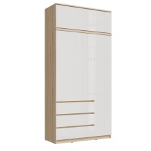 Шкаф 3-х. дв. арт.24.191.15.1 фасад ЛДСП белый глянец/каркас ЛДСП сонома 1202х514хh2480мм (шкаф+антресоль) Челси--