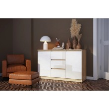 Комод арт.24.191.19 фасад ЛДСП белый глянец/каркас ЛДСП сонома 1200х450хh768мм