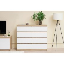 Комод арт.24.191.24 фасад ЛДСП белый глянец холодный/каркас ЛДСП сонома 1202х450хh995мм