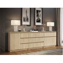 Комод арт.24.191.29 фасад ЛДСП сонома/каркас ЛДСП сонома 2400х330хh768мм (составлен из 3-х комодов)