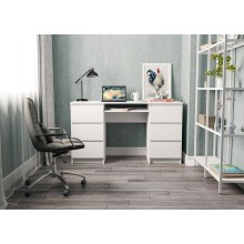 Стол письменный арт.24.191.23 фасад ЛДСП белый глянец холодный/каркас ЛДСП белый 1386х490хh768мм