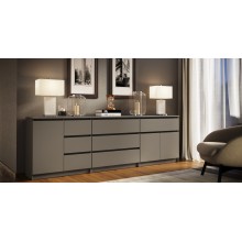 Комод арт.24.191.29 фасад ЛДСП графит/каркас ЛДСП графит 2400х330хh768мм (составлен из 3-х комодов)