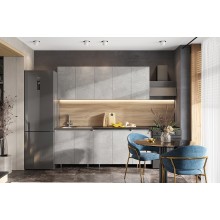 Кух.гарнитур 2.0м. арт.24.191.33 фасад ЛДСП бетон светлый/каркас ЛДСП белый (800м+800+400 3 ящ.) столешница кастилло