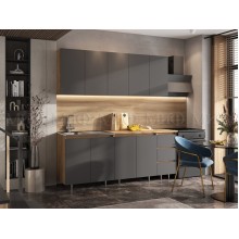 Кух.гарнитур 2.0м. арт.24.191.49 фасад ЛДСП графит/каркас ЛДСП крафт (800м+800+400 3 ящ.) столешница: 800+400 вотан