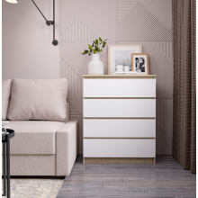 Комод арт.24.191.6 фасад ЛДСП белый глянец холодный/каркас ЛДСП сонома 800х450хh994мм