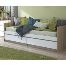 Кровать 1-сп. арт.24.191.7 (800х2000) фасад ЛДСП белый глянец/каркас ЛДСП сонома 2036х840хh700мм