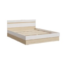 Кровать 2-сп. арт.24.191.8 (1400х2000) фасад ЛДСП белый глянец/каркас ЛДСП сонома 1435х2053хh800мм