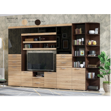 Гостиная арт.24.192.4 фасад МДФ сонома/каркас ЛДСП венге 3306х382хh2150мм вариант №4