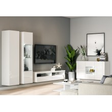 Гостиная арт.24.193.1 фасад МДФ белый глянец/каркас ЛДСП белый (ниша под ТВ 1600х442хh330мм) без стоимости подсветки Вариант №6