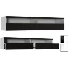 Тумба под ТВ подвесная арт.24.193.12 фасад МДФ черный глянец/каркас ЛДСП белый 1600х442хh330мм ТБ-004
