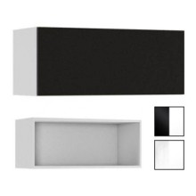Тумба под ТВ подвесная арт.24.193.13 фасад МДФ черный глянец/каркас ЛДСП белый 800х442хh330мм ТБ-05