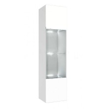 Полка подвесная арт.24.193.23 фасад МДФ белый глянец холодный/каркас ЛДСП белый 400х346хh1220мм  без стоимости подсветки ШК 007