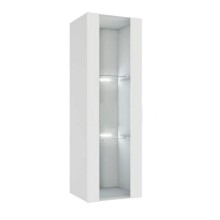 Полка подвесная арт.24.193.24 фасад МДФ белый глянец холодный/каркас ЛДСП белый 400х346хh1220мм  без стоимости подсветки ШК-008