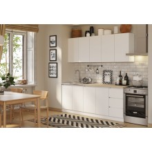 Кух.гарнитур 2.0м. арт.24.191.31 фасад ЛДСП белый глянец/каркас ЛДСП белый (800м+800+400 3 ящ.) столешница дуб сонома