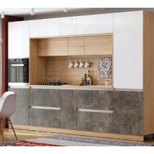 Кух.гарнитур 3.20м арт.24.196.4 фасад ЛДСП белый глянец+фасад ЛДСП бетон темный/каркас ЛДСП дуб сонома, столешница сонома 