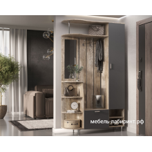 Прихожая арт.24.2 ЛДСП дуб юкон/графит 1200х364хh2150мм. (собирается на любую сторону)