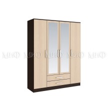 Шкаф 4-х. дв. арт.24.20.11 фасад ЛДСП дуб беленый/каркас ЛДСП венге 1600х520хh2016мм Фиеста