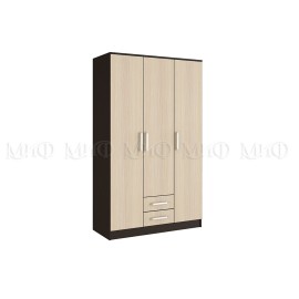 Шкаф 3-х. дв. арт.24.20.7.1 ЛДСП дуб беленый/венге 1200х520хh2016мм без зеркала