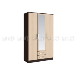 Шкаф 3-х. дв. арт.24.20.7 ЛДСП дуб беленый/венге 1200х520хh2016мм