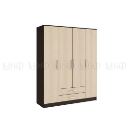 Шкаф 4-х. дв. арт.24.20.11.1 фасад ЛДСП дуб беленый/каркас ЛДСП венге 1600х520хh2016мм без зеркала Фиеста
