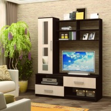 Тумба под ТВ арт.24.20.6 ЛДСП дуб беленый/венге 1500х504хh1892мм секция под ТВ 1084х792мм