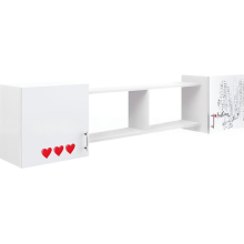 Полка навесная арт.24.200.1 фасад ЛДСП белый глянец фотопечать/каркас ЛДСП дуб беленый 2032х280хh450мм