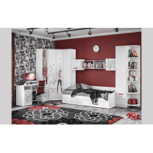 Модульная детская арт.24.200 фасад ЛДСП белый глянец фотопечать/каркас ЛДСП белый