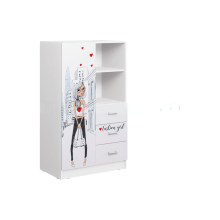 Комод арт.24.200.8 фасад ЛДСП белый глянец фотопечать/каркас ЛДСП белый 800х400хh1300мм