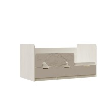 Кровать 1-сп. арт.24.204.3 (800х1600) фасад МДФ шарли мокко/каркас ЛДСП крафт белый 1636х800хh850мм