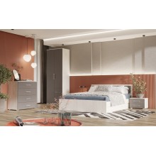 Модульная спальня арт.24.206.1 ЛДСП графит/дуб крафт белый   