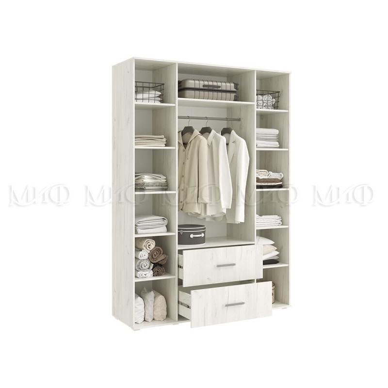 Шкаф 4-х. дв. арт.24.206.14 фасад ЛДСП графит/дуб крафт белый/каркас ЛДСП дуб крафт белый 1600х510хh2236мм Фиеста new--