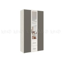 Шкаф 3-х. дв. арт.24.206.13.1 фасад ЛДСП графит/дуб крафт белый/каркас дуб крафт белый 1200х510хh2236мм Фиеста new