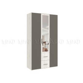 Шкаф 3-х. дв. арт.24.206.13.1 фасад ЛДСП графит/дуб крафт белый/каркас дуб крафт белый 1200х510хh2236мм Фиеста new
