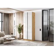 Шкаф 2-х. дв. арт.24.207.1 фасад ЛДСП белый глянец/каркас ЛДСП дуб крафт 800х506хh2236мм вставка графит