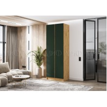 Шкаф 2-х. дв. арт.24.207.2 фасад ЛДСП изумрудный/каркас ЛДСП дуб крафт 800х506хh2236мм вставка дуб крафт